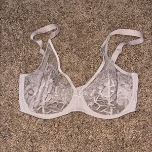 Elegant Lace Underwire Bra - gray